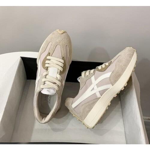 Women Sneakers Luxury Lace Up Womens Vulcanize Shoes Platform Sports Ladies Sneakers Breathable Plus Women Shoes Beige