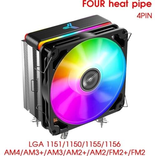 2/4 Heat Pipes CPU Cooler 3 PIN 4 Pin PWM RGB PC quiet Intel LGA 2011 775 1200 1150 1151 1155 AMD AM3 AM4 90mm CPU Cooling Fan