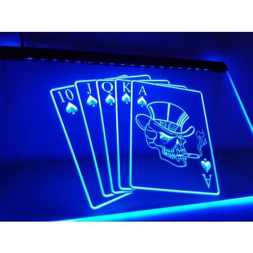 LB942- Royal Flush Casino Poker Game Gift Light Sign home decor crafts