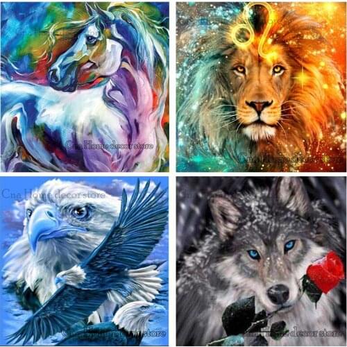 Cute animals 5D diy Needlework embroidery pattern resin mosaic diy diamond painting cross stitch kits wedding decoration RA2278