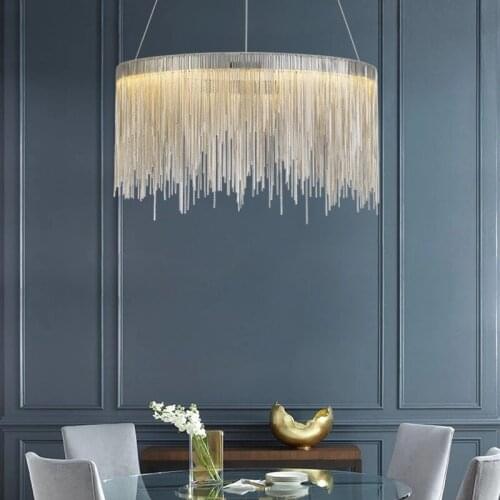 Nordic Chandelier Indoor Lighting Modern Tassel Round Chandeliers For Living Room Bedroom Lustre Nordic Home Decor Hanging Lamp
