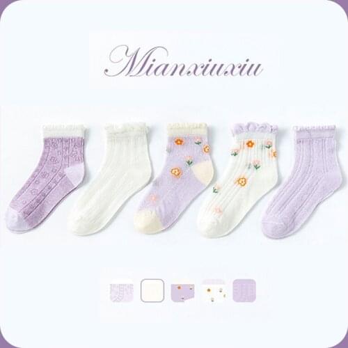 Girls' socks, cotton, spring and summer, childrens size, baby, baby socks, short tube thin princess mesh socks, summer