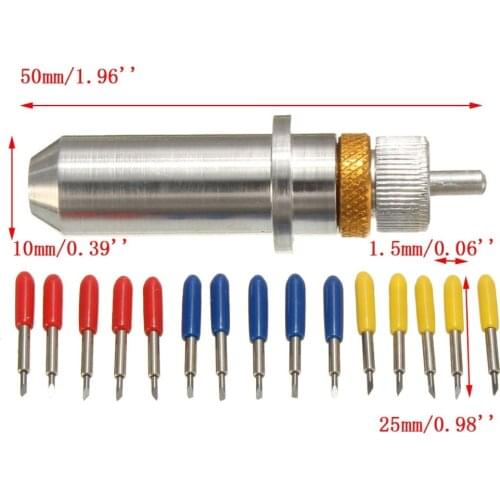 New high quality 15 pieces 30/45/60 degree Roland plotter vinyl blade blade holder 25x1.5mm 45 degree blade for engraving