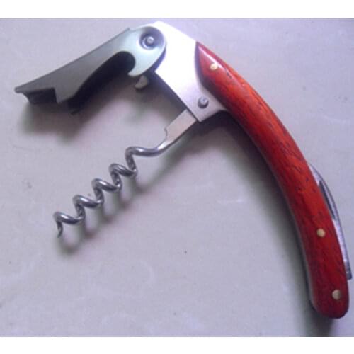 Wholesale/retail, Stainless steel Redwood wine bottle opener / cutting paper knife + Bottle Opener ,free shipping