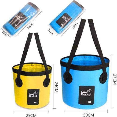 12L 20L Folding Bucket Portable Waterproof Water Bag Water Storage Container Carrier Bags For Fishing Camping Hiking X89G
