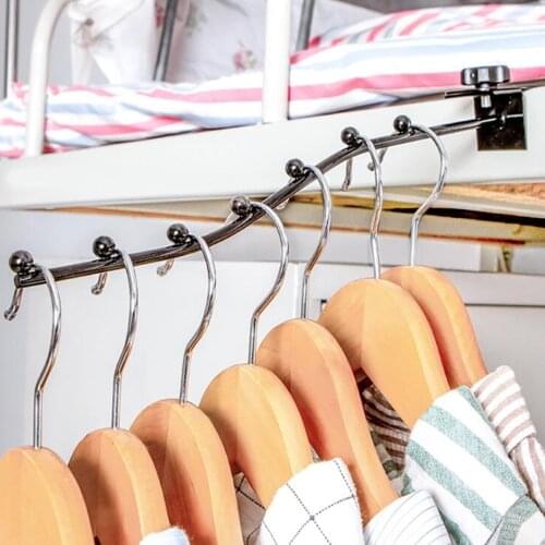 Bedside Adjustable Clothes Hook Long Size Bed Along Hanging Rack for Clothes Bags Bed Side Storage Hook