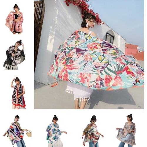 2019 Vintage Pareo Beach Cover Up Rectangle Sarong Wrap Robe De Bain Bikini 180*90cm Cover-Ups Summer Autumn Beach Sarong Mats