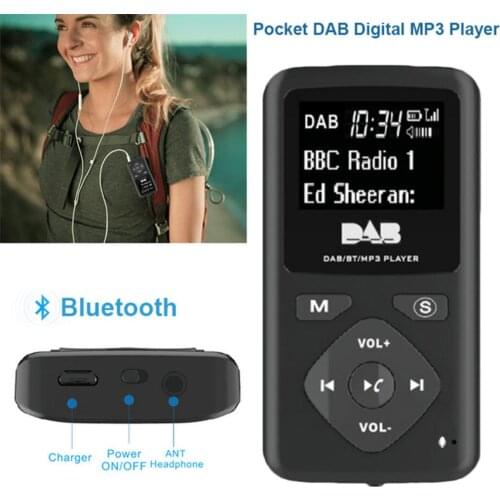 Radio Receiver Dab Radio DAB/DAB Digital Radio Bluetooth 4.0 Personal Pocket FM Mini Portable Radio MP3 Micro-USB for Home