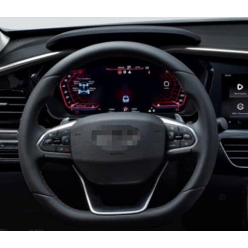 DIY Black Car Steering Wheel Cover Hand-Sewn Non-Slip Wear-Resistant Breathable Suitable For Geely Tugella