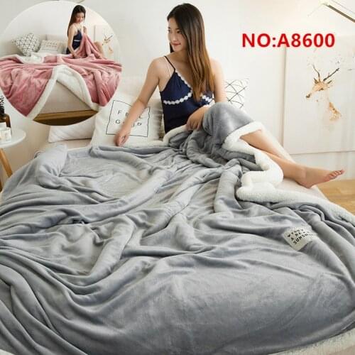 180X200 cm Thicken and increase Sherpa Fleece Throw Blanket, Double-Sided Super Soft Luxurious Plush Blanket Throw Size, Grey
