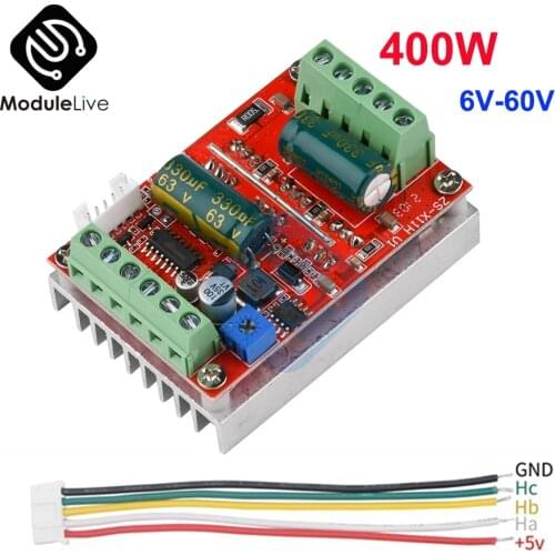 DC 6V-60V 400W BLDC Three-phase DC Brushless Motor Controller PWM Hall Motor Control Driver Board 12V 24V 48V Forward Reverse