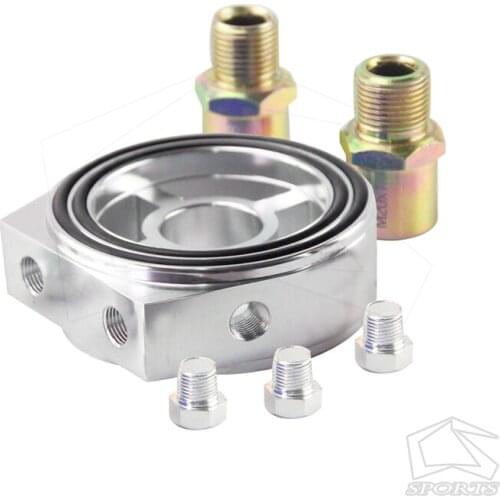 Universal Oil Filter Cooler Sandwich Plate Adapter Oil Gauge Turbo Oil cooler adaptor M20 X 1.5 Thread & 3/4-16 UNF