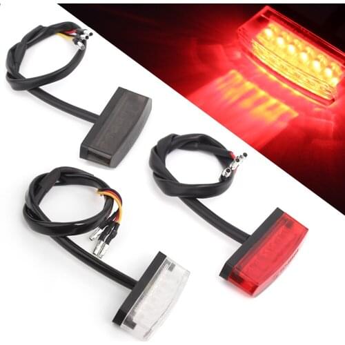 Universal Motorcycle Mini LED Tail Brake Stop Light Rear License Plate Lamp 12V For Harley Honda Cafe Racer Yamaha Kawasaki KTM
