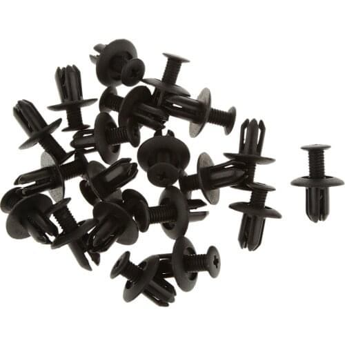 20 Pieces Auto Bumper Fastener 6mm Hole Rivet Retainer Push Engine Cover Car Door Trim Panel Clip For Kia Hyundai Honda Fiat