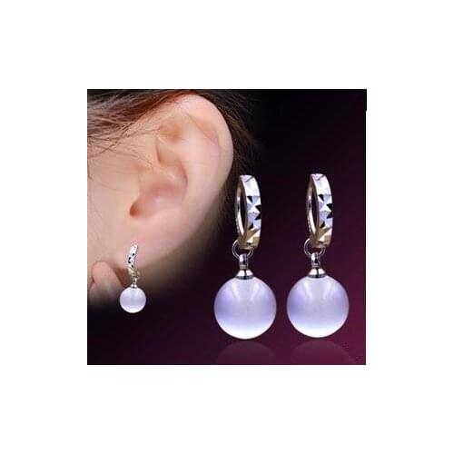 2016 New arrival free shipping natural opal gem 925 sterling silver ladies`clip earrings jewelry promotion gift