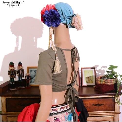 Ats Tribal Belly Dance Top Lycra Cotton Choli Short Sleeve Womens Costume CKK06