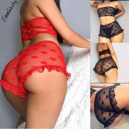 Teddies Women Sexy Lace Tulle Lingerie Ruffles Sleepwear Babydolls Bandeau Underwear Nightwear Exotic Sets Pijamas