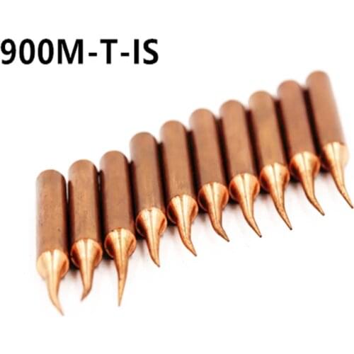 10Pcs/lot 900M-T-IS pure copper Iron tip welding tip for soldering rework station