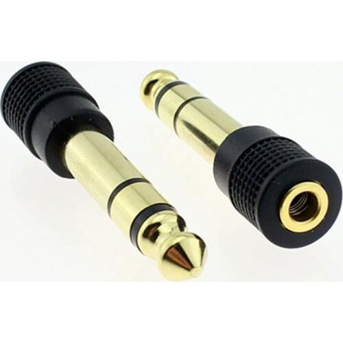10pcs/lot Gold plated 6.5 to 3.5 adapters 6.5mm to 3.5mm revolving master microphone MIC/audio adapter