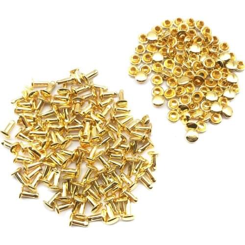 100 Sets 6x8mm Double Cap Rivets Stud Snap Rivet Leather Craft Belt Decoration
