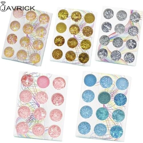 12 Bottles/Set Shiny Sequin Glittering DIY Filling Materials Filler Epoxy Resin Crafts Jewelry Manicure Glow Exquisite Makeup