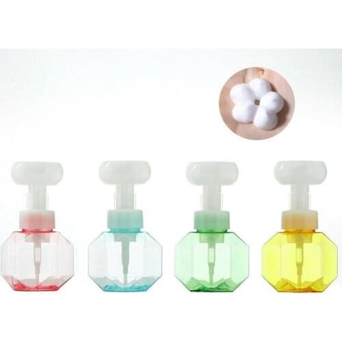 300ml Flower Stamp Soap Dispenser Liquid Soap Dispenser Soap Foam Flower Empty Plastic Bottle Shower Gel Foam Pump Bottle