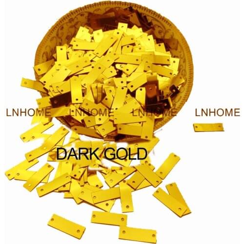 500g 6*19mm Rectangle Sequins Flat Paillettes 2 Side Holes Shoes Bags Garment Accessory Wedding Crafts DIY Flakes Dark Gold