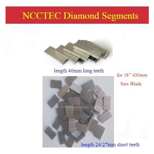 NCCTEC Diamond segments teeth tooth heads for Diameter 18'' inch 450mm saw blade cutting disc disk wheel plate FREE SHIPPING