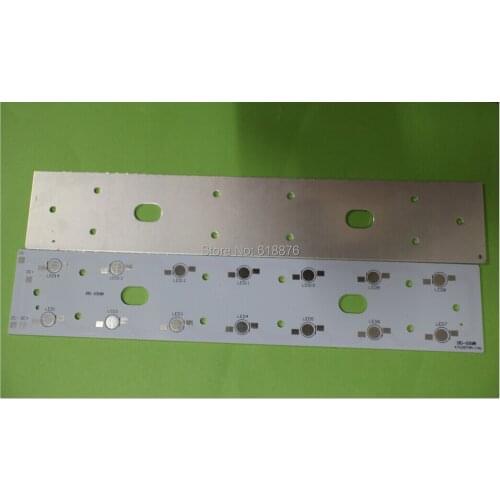 Free shipping 257mm x 47mm Aluminium PCB Circuit Board for 14PCS x 1W,3W,5W LED In Series