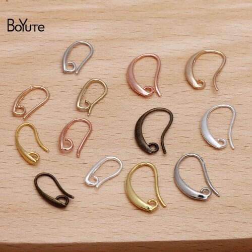 BoYuTe (50 Pieces/Lot) 8*15MM 12*19MM Metal Brass Earring Hooks Ear Hook Materials Diy Handmade Jewelry Accessories Wholesale