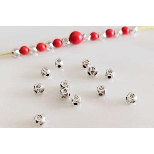 Charm beading bracelet necklace small spacer beads Tibetan silver DIY handmade jewelry making loose beads accessories 100pcs/lot