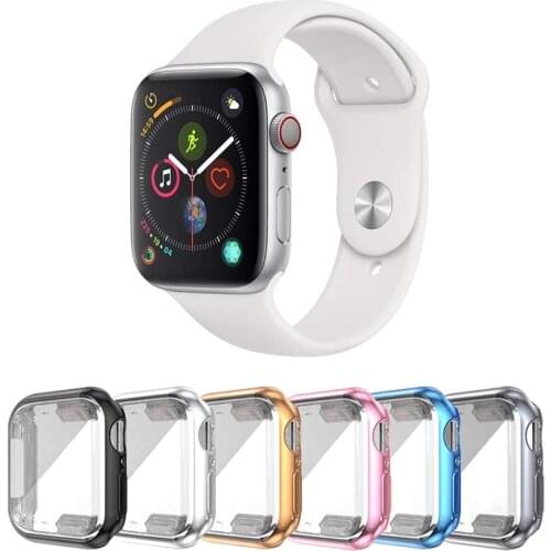 Watch case ultra-thin plated watch case for Apple 4 3 2 1 42MM 38MM soft transparent TPU cover for iWatch 5 44MM 40MMaccessories