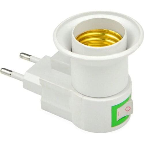 E27 LED Lamp Base Light Sochet AC Power 110V 220V EU Plug Lamp Holder Bulb Adapter Converter ON/OFF Button Switch Home Decor