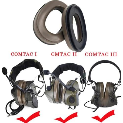 COMTAC series noise reduction pickup military tactical earphone accessories sponge earmuffs ear cushion DE