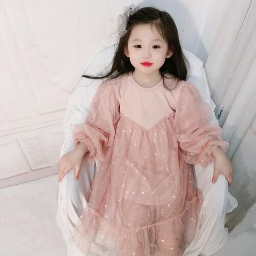 Children Dress 2020 New Girls Star Mesh Dress Princess Girls Birthday Party Costume Toddler Dresses RT848