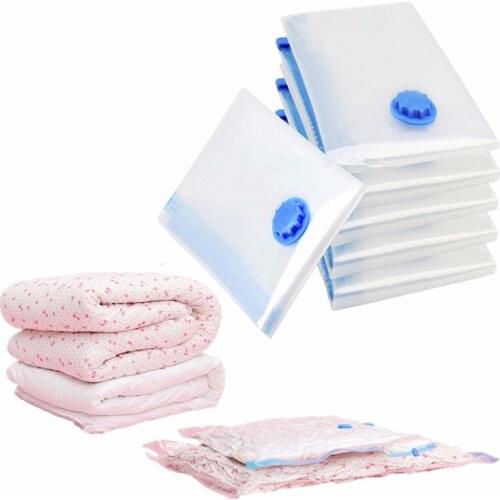 Home Foldable Compressed Space Saving Seal packet Vacuum Bag for Clothes Storage Bag With Valve Transparent Border Storage Bag