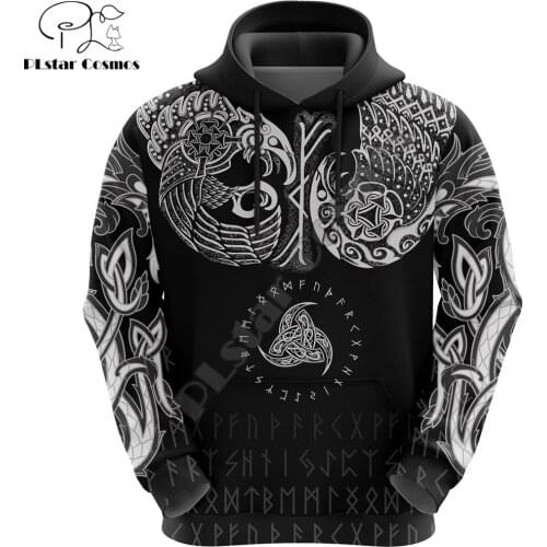 Viking symbol odin Tattoo All-Over Print 3D Hoodie and Sweatshirt Harajuku Fashion hoodies Unisex Casual Jacket pullover DW0024