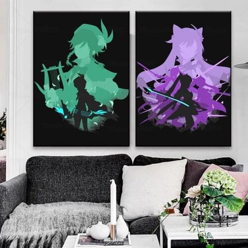 Classic Anime Genshin Impact Modern Game Art Home Wall Decor Quality Canvas Painting Poster Kids Room Living Bar Cafe Picture