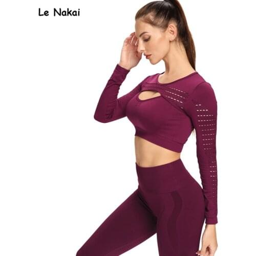 Two piece workout clothes for women seamless yoga set long sleeve outfits tracksuit gym clothing winter active wear women