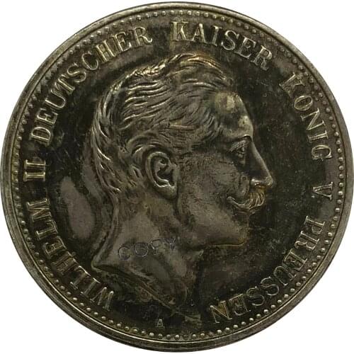 1900 Germany 2 Mark Cupronickel Plated Silver Copy Coin
