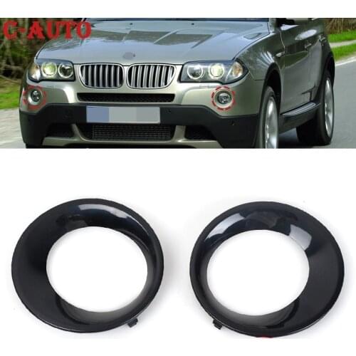 Left Right Front Fog Light Driving Light Cover Black Grill Trims Fog Lamp Foglights Hood For BMW X3 E83 LCI 2007 2008 2009 2010
