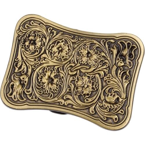 Alloy Western Belt Buckle Arabesque Pattern Cowboy Classic Floral Business
