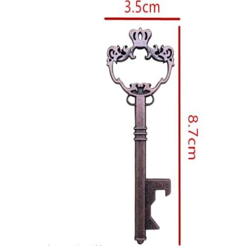 100pcs Metal Key Beer Bottle Opener Wine Keychain Wedding Party Favors Vintage Kitchen Antique Gifts for Guests