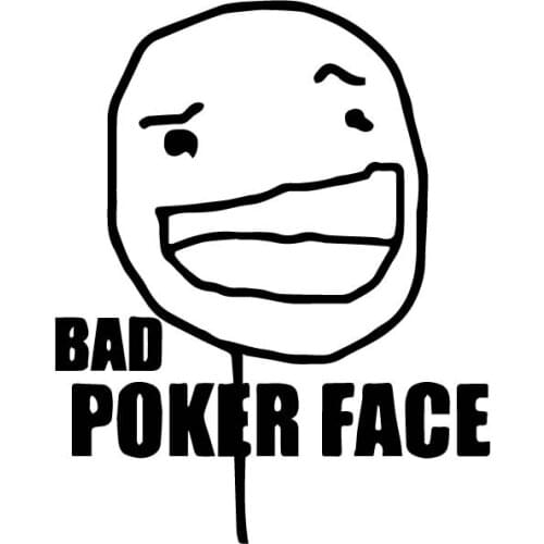 Cute Poker Face Cartoon Pattern Decals High Quality Car Decoration Personality Pvc Waterproof Decals Black/white, 15cm*12cm