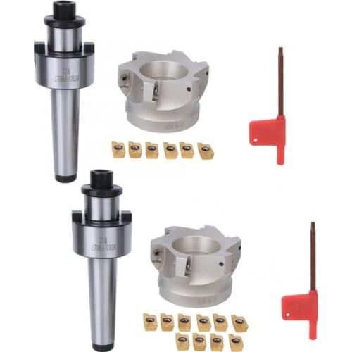 MTB3-FMB27 M12 Collet Chuck Holder + BAP400R-80-27 6 Flute Right Angle Face Milling Cutter + APMT1604 Milling Inserts + Wrench