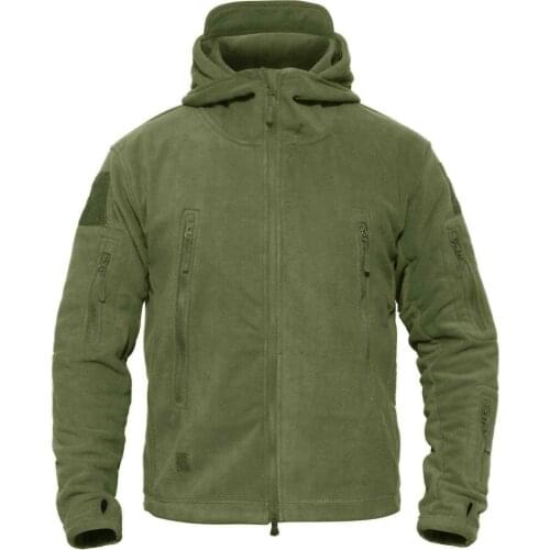Mens Hooded Fleece Jacket Outdoor Tactical Police Military Winter Zipper Jackets Warm Winter