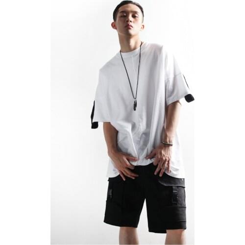 Mens T-shirt summer half sleeve casual Korean solid color versatile simple LB short sleeve mens shirt