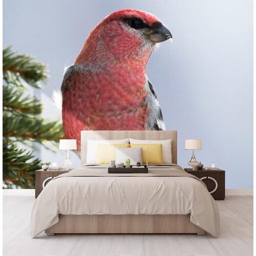 Bacal Custom Wallpaper Photo wall mural wallpaper of Red Bird Forest wall papel de parede 3d wallpaper papier peint