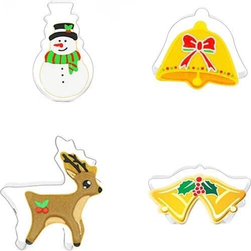 New Christmas Cookie Cutter Stainless Steel Cut Candy Biscuit Mold Cooking Aircraft Car Transportation Theme Metal Cutters Mould