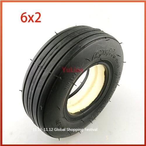 Suitable for Electric Scooter Wheelchair truck F0 pneumatic wheel trolley air wheel bicycle, 6 inch 6x2 solid tire